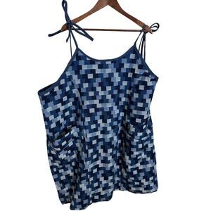 Nettle Studios Patchwork Denim Dress Womans One Size NWOT